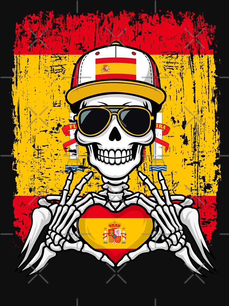Spanish Pride Skeleton Art - Spain Football & Matador Spirit Tee by Colorful Designs
