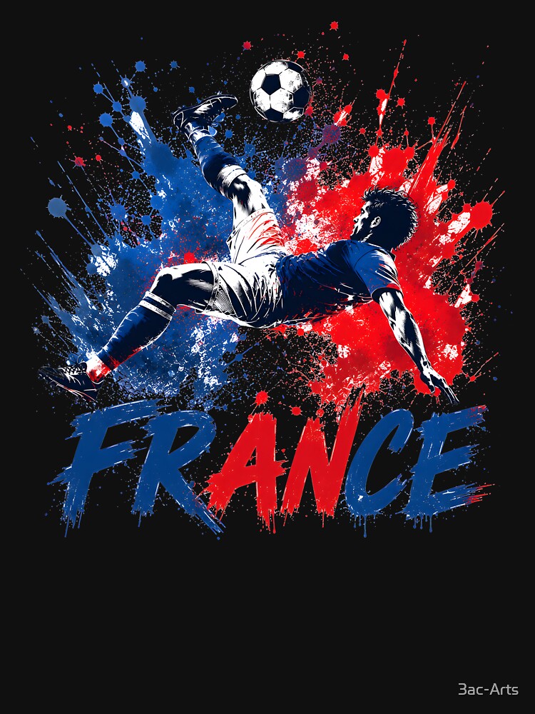 Les Bleus Spirit Soccer Shirt | Classic France Football Colors Tee | Fan Pride Gift by 3ac-Arts