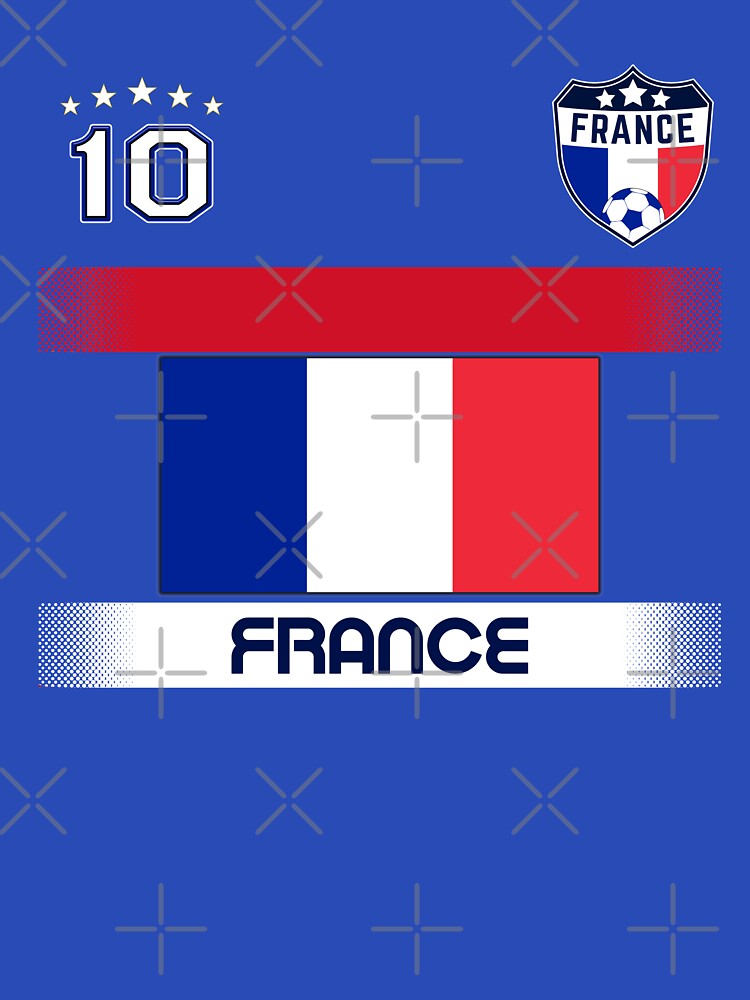 France Soccer Shirt with Flag, Shield and Number 10 by fermo