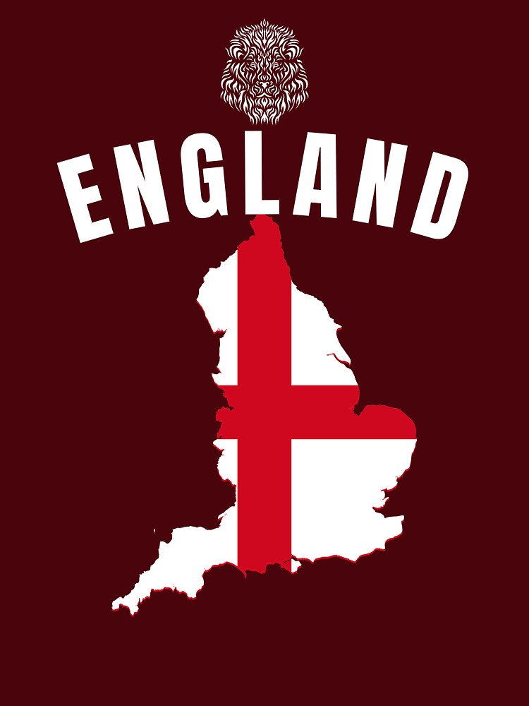 England National Team Soccer Football Style Map by Hoiho Adventure Shirts