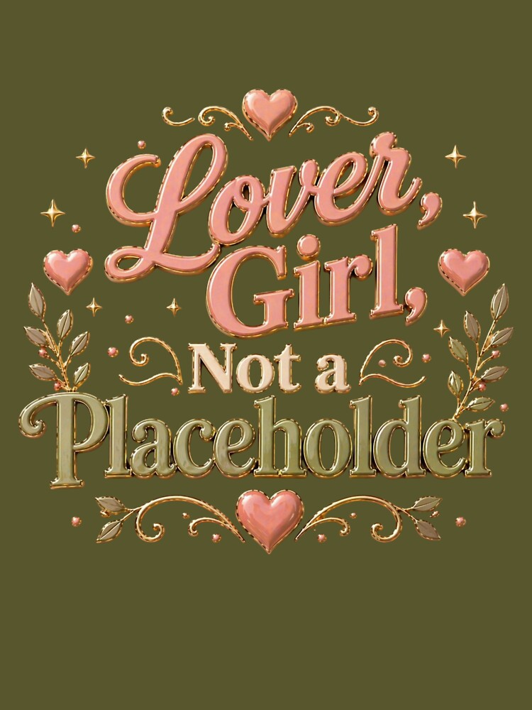 Lover Girl Not a Placeholder Relationship Quote by JagrDesigns