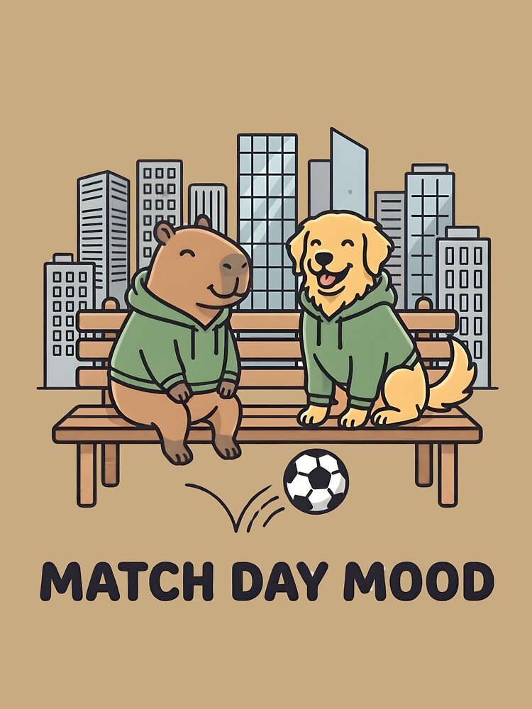 Match Day Mood Capybara And Dog Soccer Bench by laughingshirts