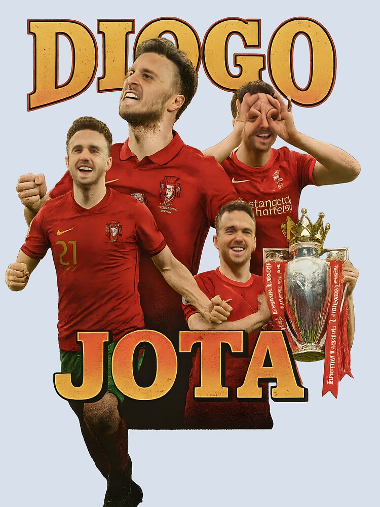 Diogo Jota Retro 90s T-Shirt | Vintage Football Collage Style by RollaArt