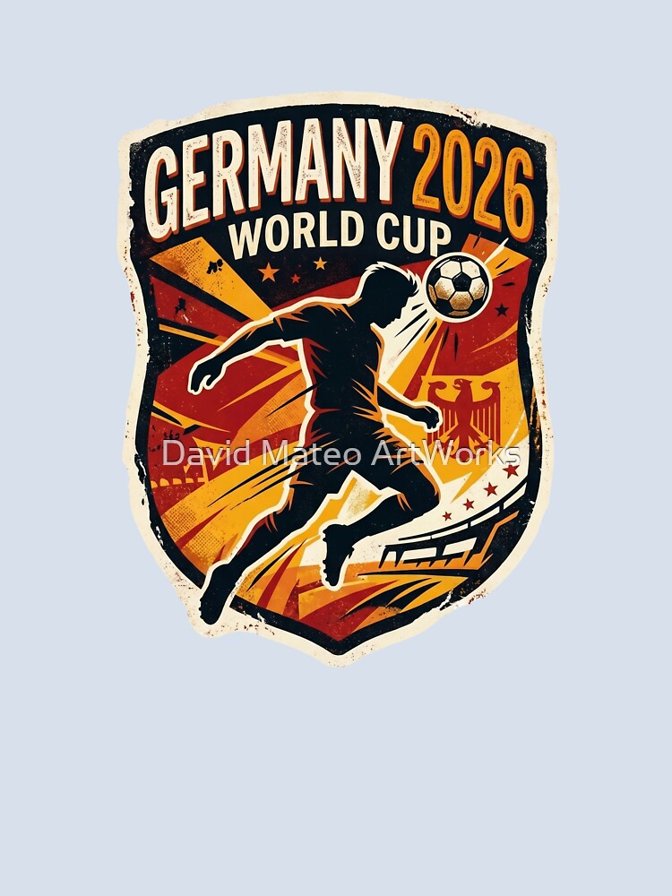 Germany 2026 World Cup — Football Shield Retro Pop Art Style by David Mateo ArtWorks