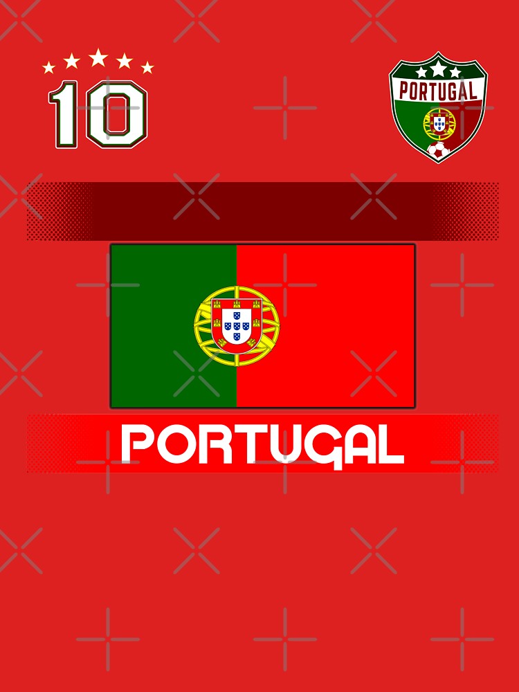 Portugal Soccer Shirt with Flag, Shield and Number 10 by fermo