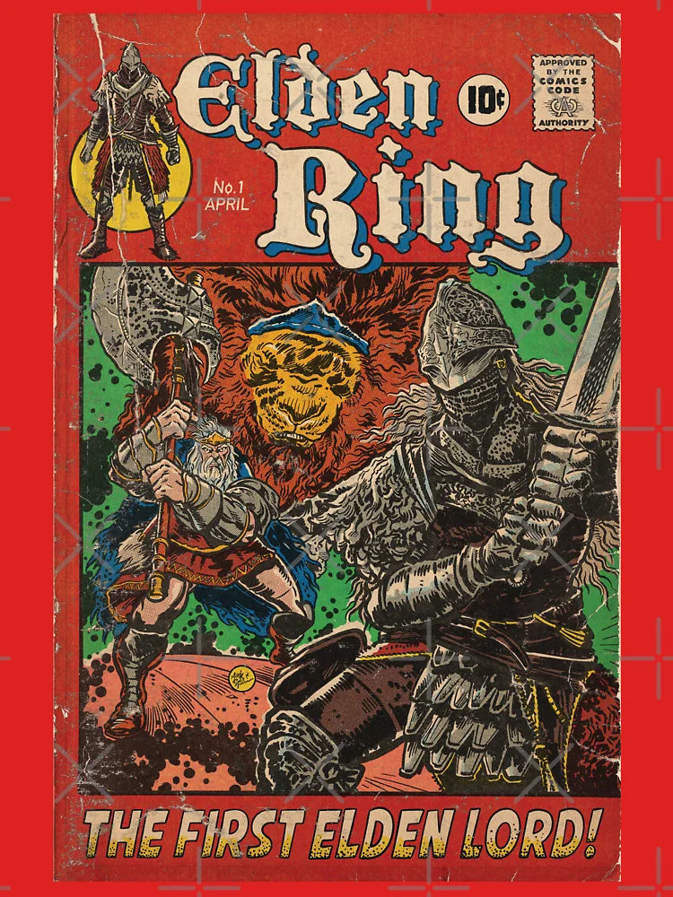 "The First Elden Lord!" Comic book cover Fan Art Classic T-Shirt Hoodie, Sweatshirt | PureTeeCo.com (Image 3)
