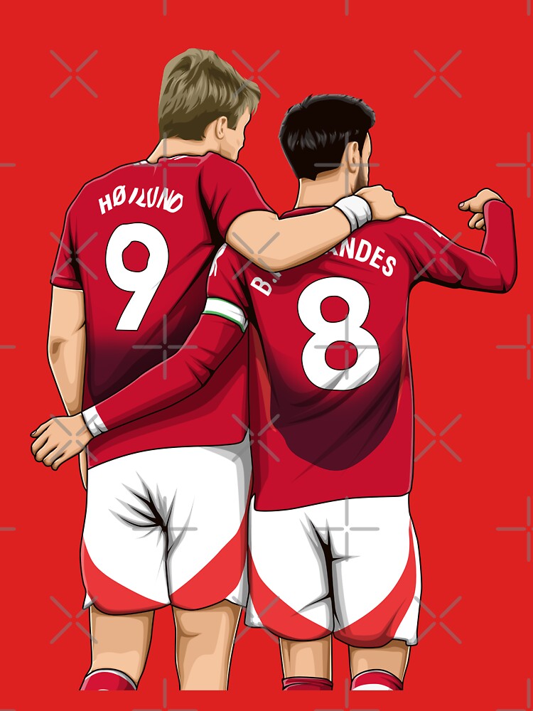 Rasmus Højlund and Bruno Fernandes by Aldduardo