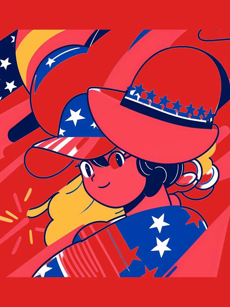 United States Whimsical Celebration Joyful Festive Characters Colorful Classic T-Shirt