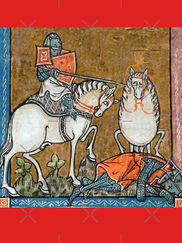 "The Fat Horse, on its Rider" medieval painting 11th century AD Classic T-Shirt Hoodie, Sweatshirt | PureTeeCo.com (Image 3)