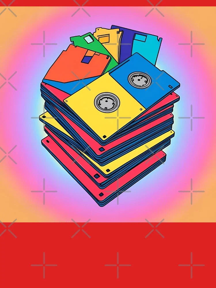 "Ctrl+Alt+Retro: Floppy Disk Frenzy" Classic T-Shirt Hoodie, Sweatshirt | PureTeeCo.com (Image 3)