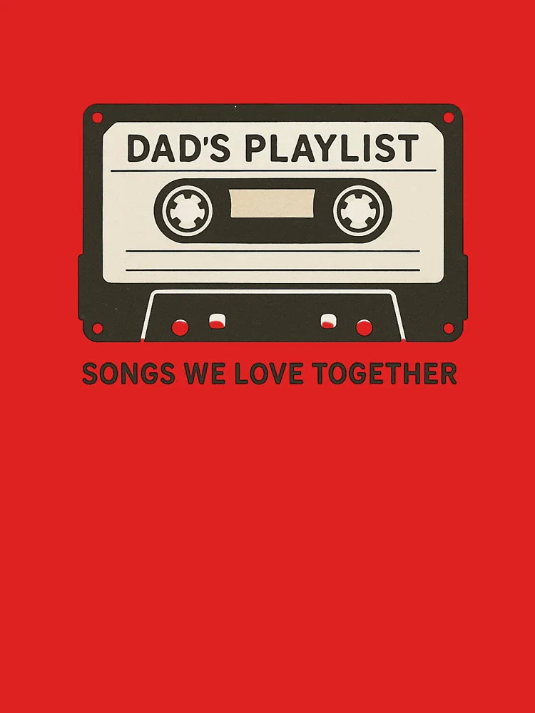 "Dad's Playlist: Retro Music Vibes" Classic T-Shirt Hoodie, Sweatshirt | PureTeeCo.com (Image 3)