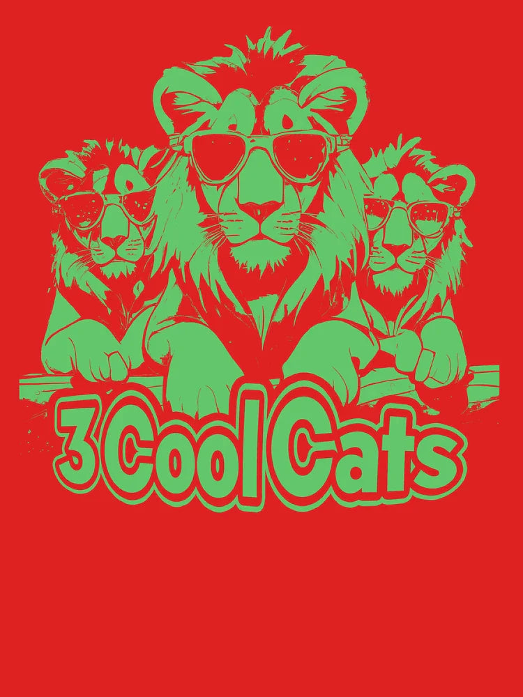 "3 Cool Cats" – Lion Crew Graphic Design Sherbert Flavour Classic T-Shirt Hoodie, Sweatshirt | PureTeeCo.com (Image 3)