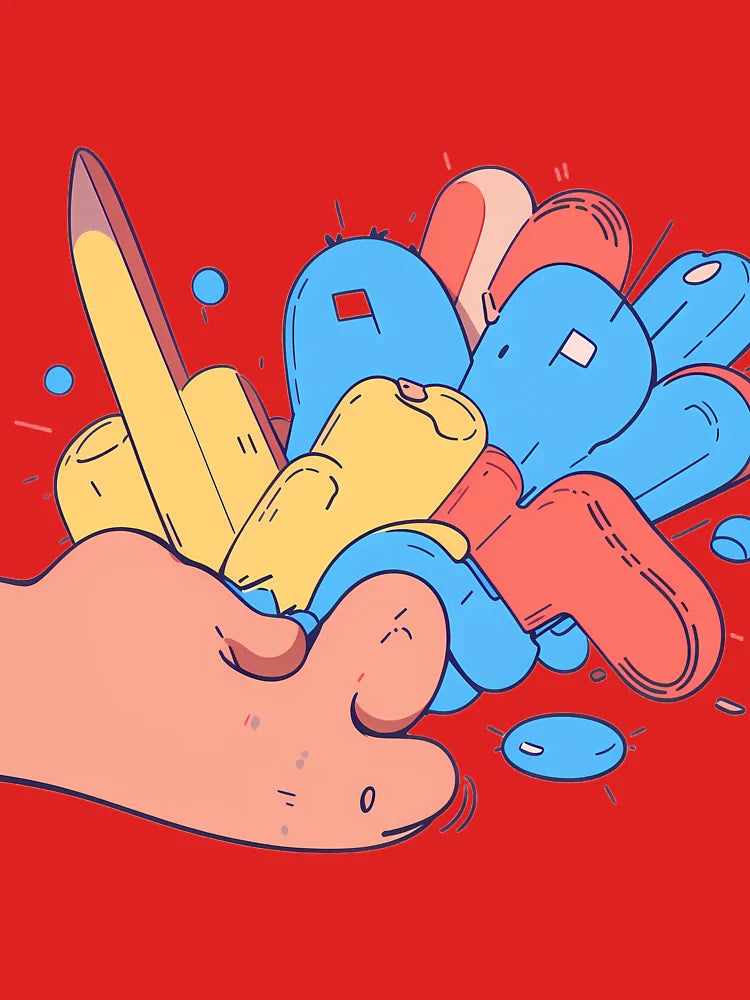 Red Blue Yellow Celebration Joyful Festive Characters Colorful Classic T-Shirt