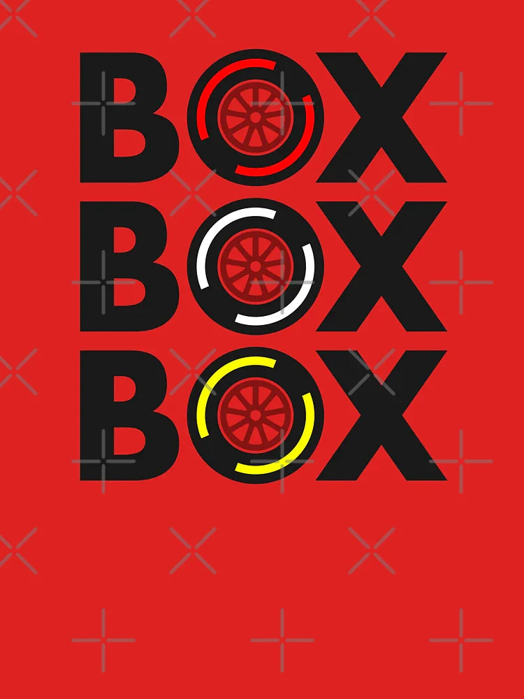 "Box Box Box" F1 Tyre Compound Design Classic T-Shirt Hoodie, Sweatshirt | PureTeeCo.com (Image 3)
