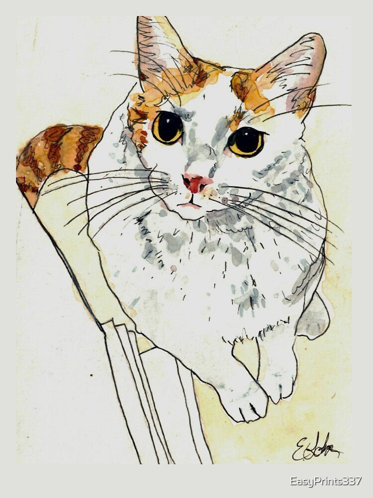 Sweet Kitty Watercolor Painting by EasyPrints337