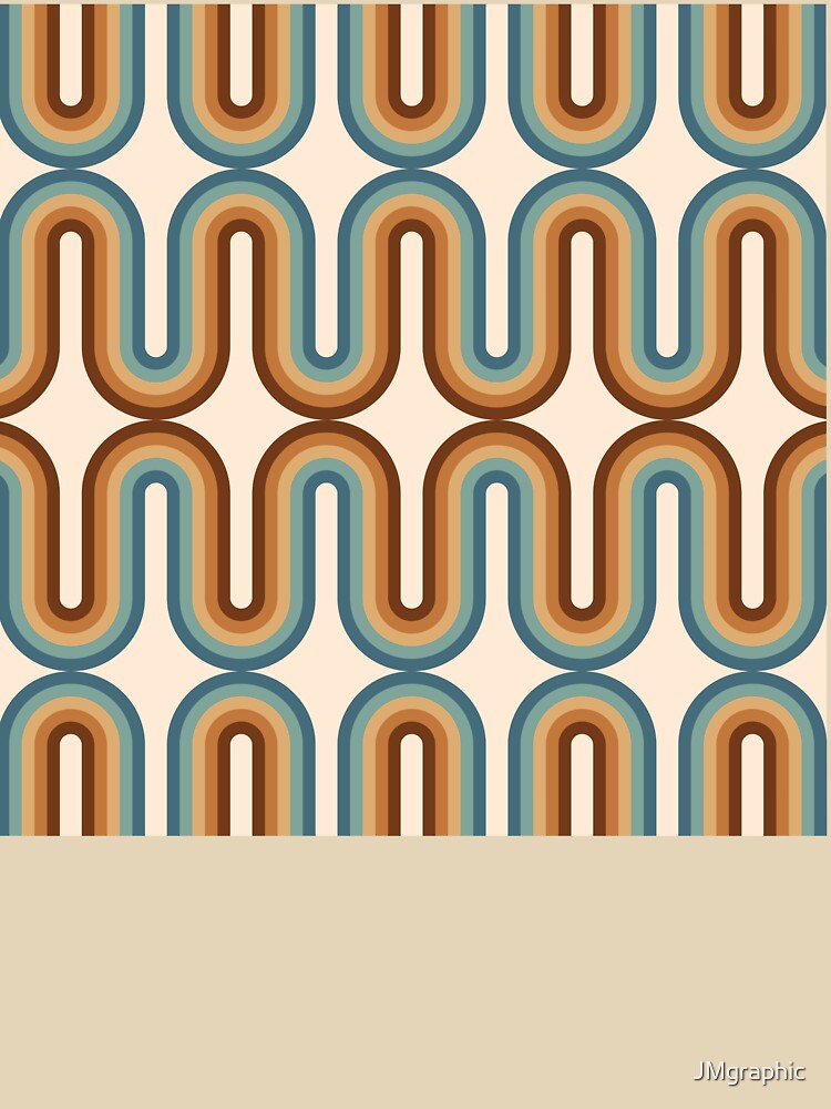 Retro Mid Century Modern - Blue, beige and chocolate brown by JMgraphic