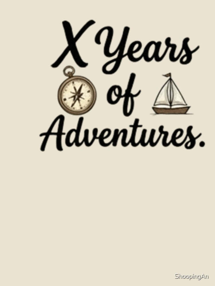 X Years of Adventures – Vintage Anniversary Design by ShoopingAn