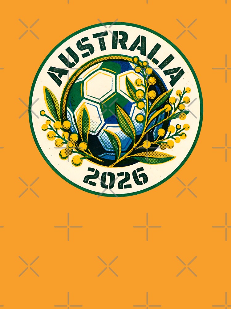 Vintage Australia 2026 Soccer Golden Wattle Badge by Imaginationbeyond