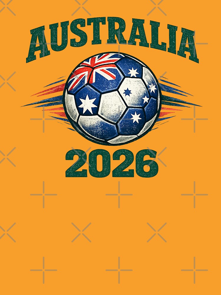 Australia 2026 Soccer, Green & Gold Football Fan Design by Cadsdiva