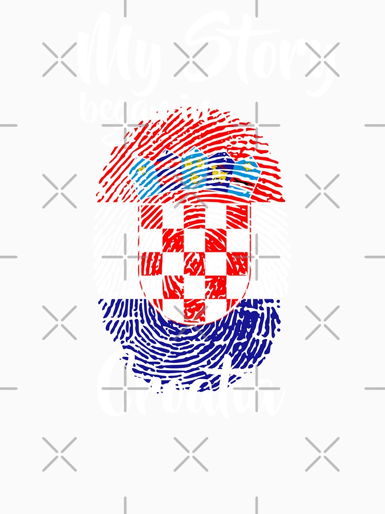 My story began in Croatia Flag Fingerprint DNA Croatian by PartyShirts1