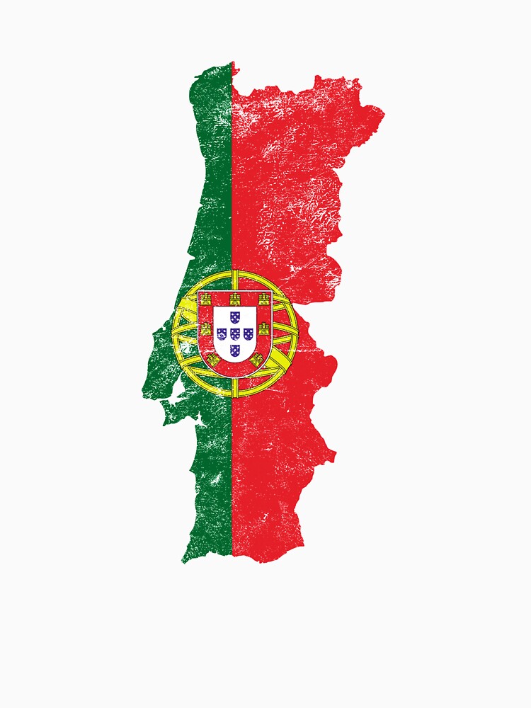 Portugal Flag Map tshirt distressed vintage by farhanhafeez