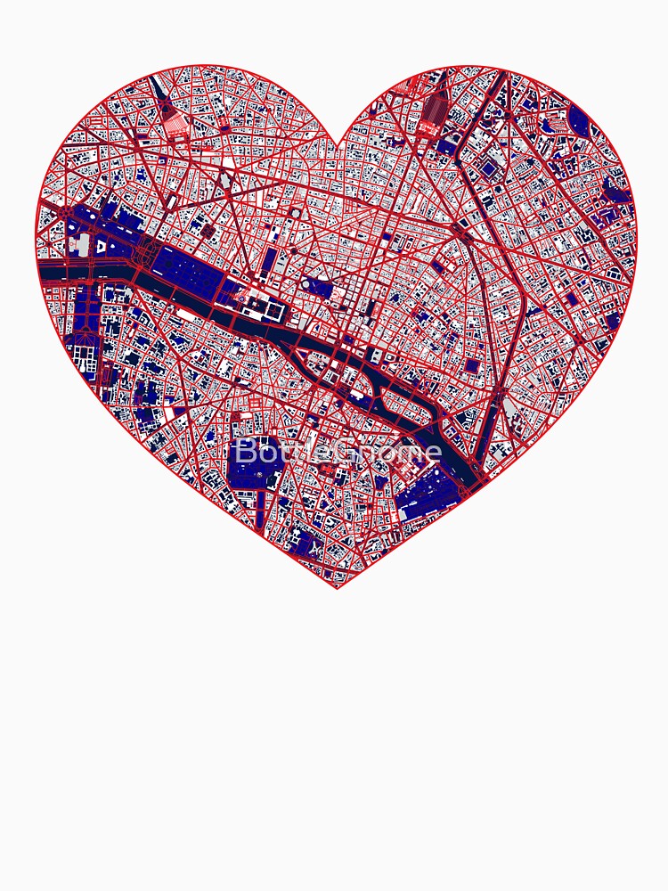 Paris Heart Map – French Football Inspired City Art by BottleGnome