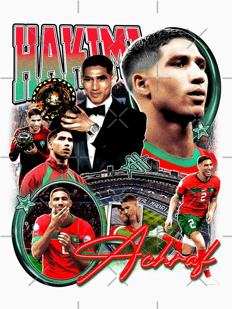 Achraf Hakimi Retro vintage Bootleg tee by graphixpolash