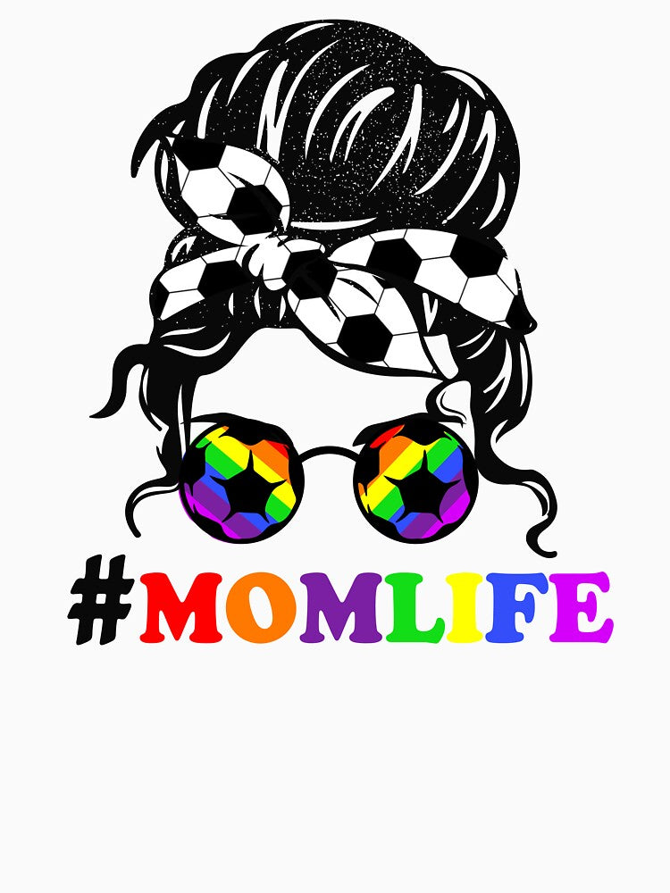 Mom Life Soccer Lover Mothers Day Messy Bun design by 26funy