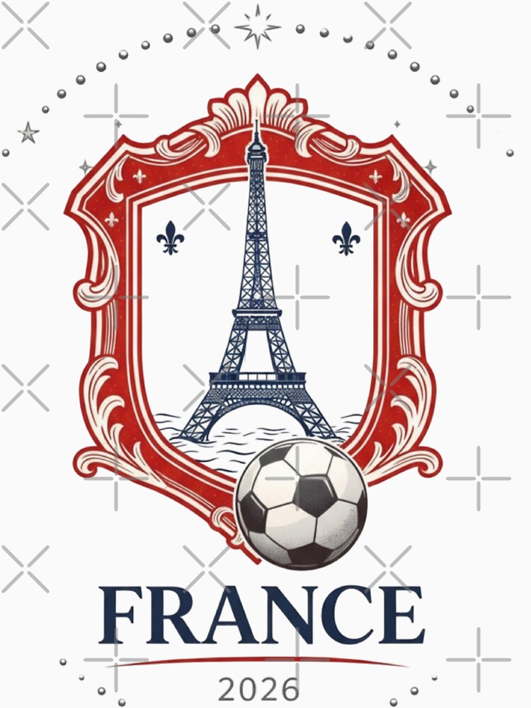 France 2026 Football Crest – Paris Eiffel Tower Soccer Supporters Design by Inner Flame Studio