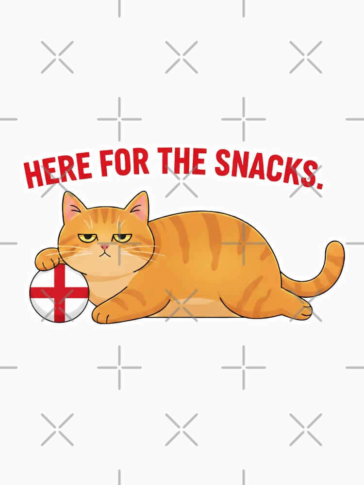 Here for the Snacks — Lazy Orange Tabby World Cup Cat RED by catastrocat