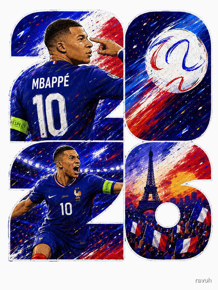 Mbappé France 2026 Football Legend Art Poster by ravuh