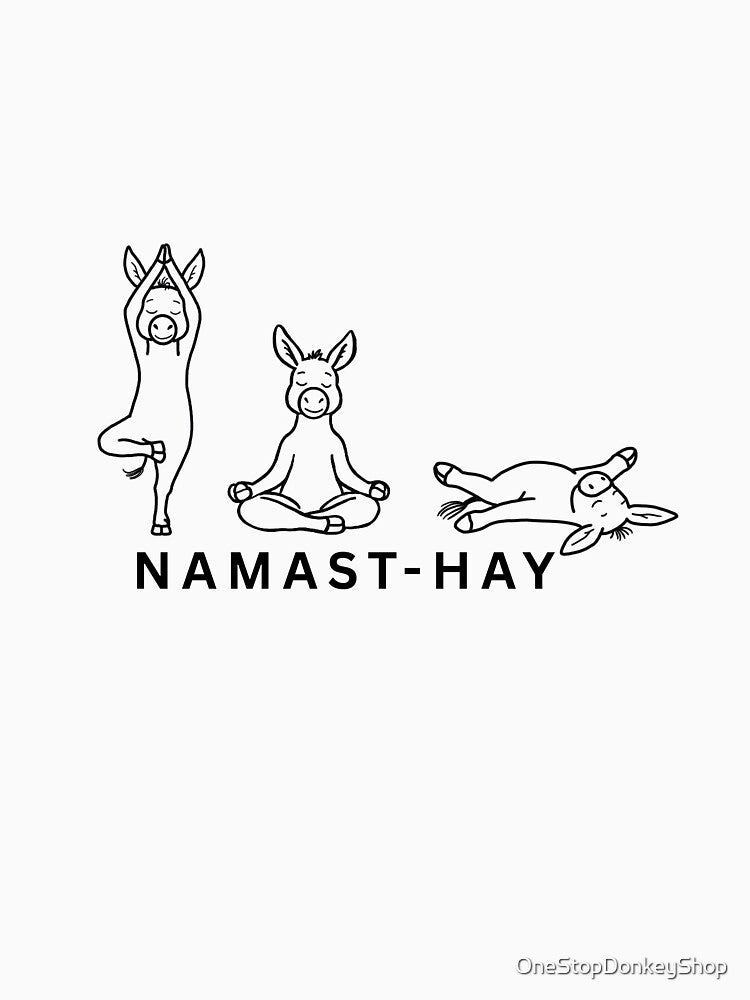 Namast-Hay Funny Donkey Yoga Design – Meditation Yoga Pun Gift by OneStopDonkeyShop