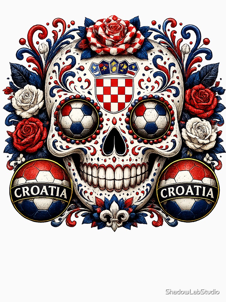 Croatia Soccer Skull by ShadowLabStudio