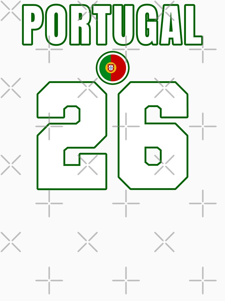 Portugal 26 Football Shirt Style Design – Portugal National Team Apparel by The Hairy Melon