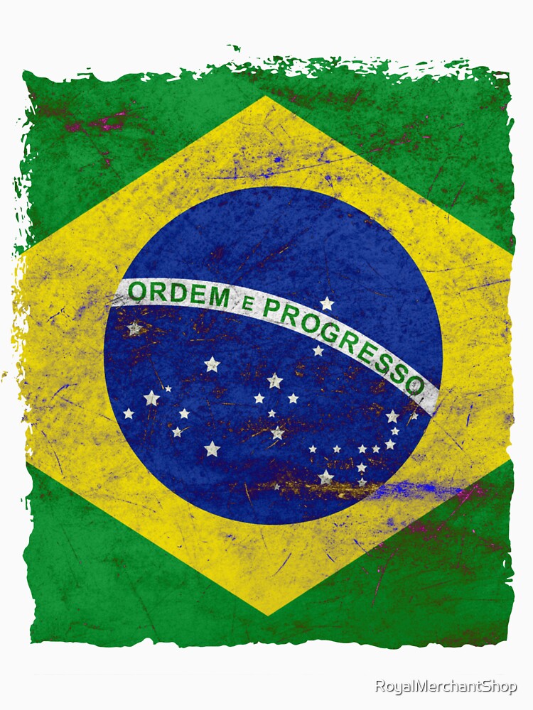 Brazilian Flag Metal Texture – Vintage Grunge Design by RoyalMerchantShop