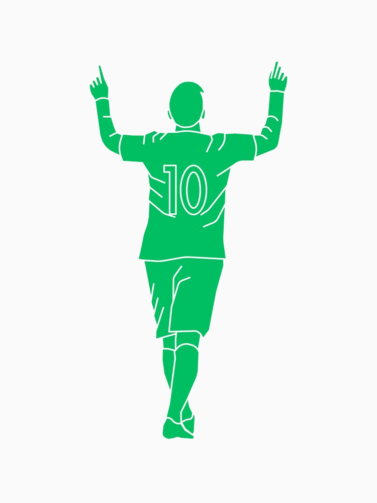 Green Number 10 Celebrating | Player Celebration by Football Stickers World