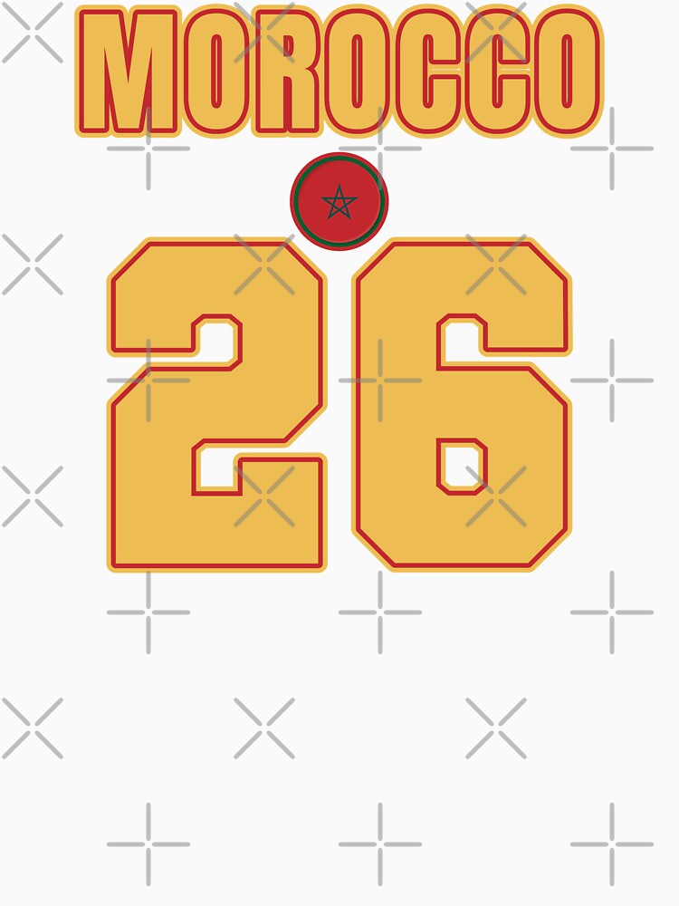 Morocco 26 Football Shirt Style Design – Morocco National Team Apparel by The Hairy Melon