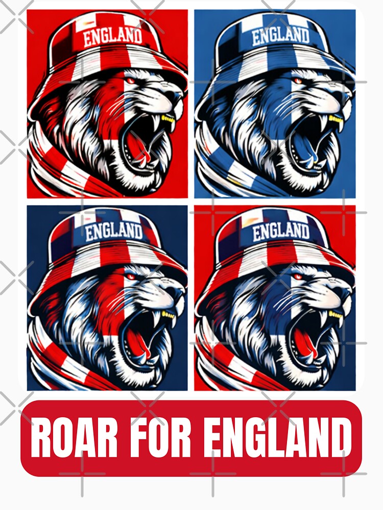 Pop Art England Lion Football Fan Shirt | Roar For England Supporter Design by The Hairy Melon