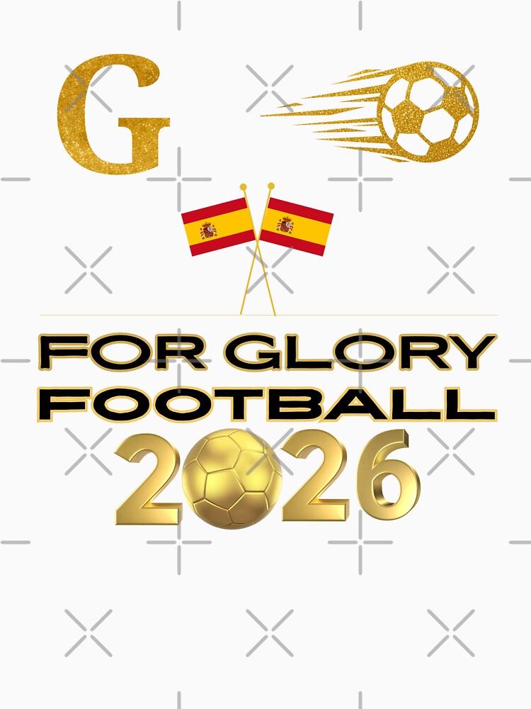 For Glory Football 2026 Spain Gold Soccer Fan Design Spanish Flag Football Supporter Shirt by Art IN Pack