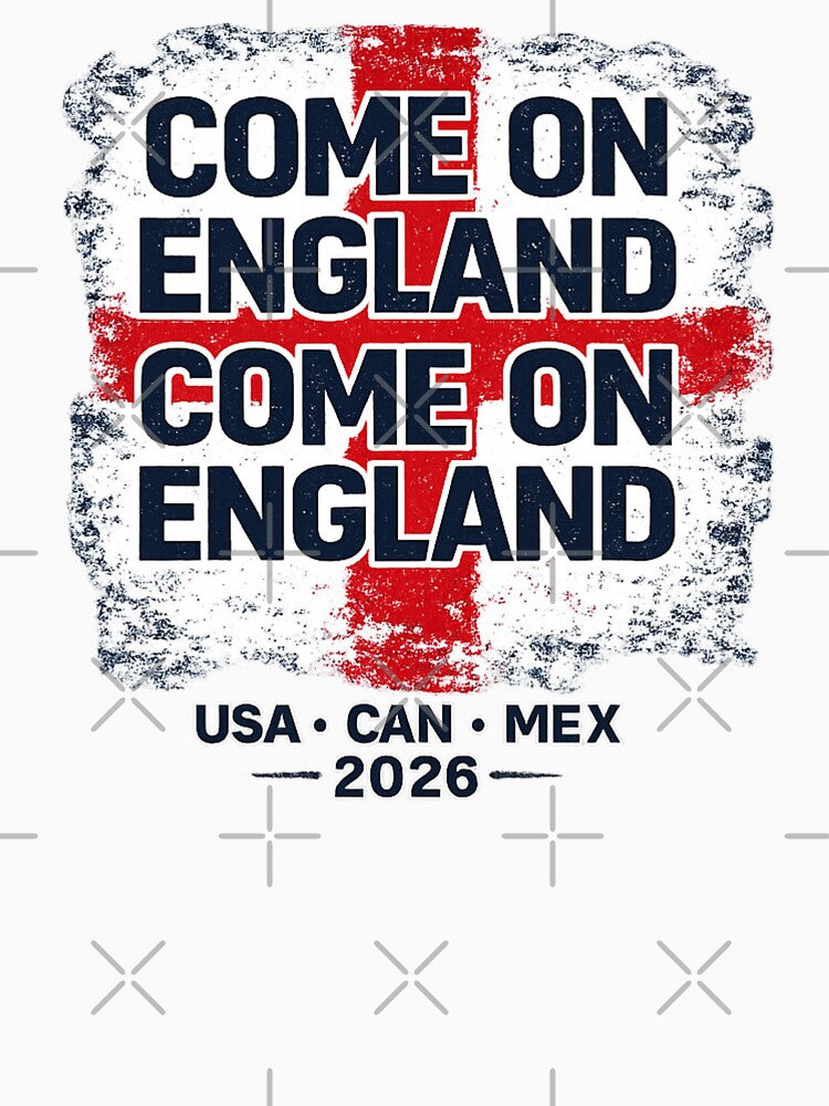 ENGLAND FOOTBALL FANS WORLD CUP 2026 T-SHIRT WITH ST GEORGE'S FLAG by The Hairy Melon