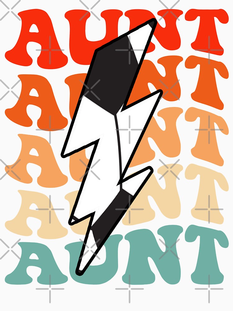 Soccer Aunt Retro Groovy Lightning Bolt Mother’s Day by Christina-grich