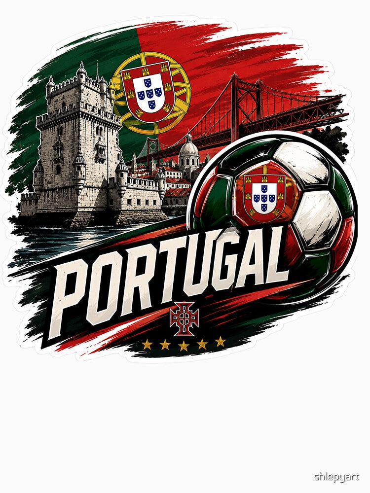 Portugal Football Sticker for Fans Who Love Passionate Football Culture | Minimal Soccer Design by shlepyart