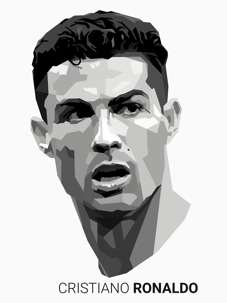 Cristiano Ronaldo Grayscale Portrait by WilliamBurz