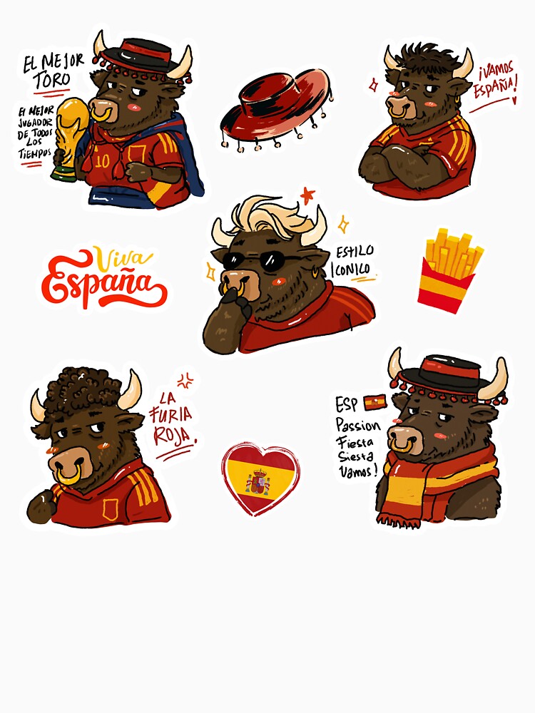 Spain Bull World Cup 2026 Sticker Pack | Cute La Roja Football Fan Collection by chupichapa