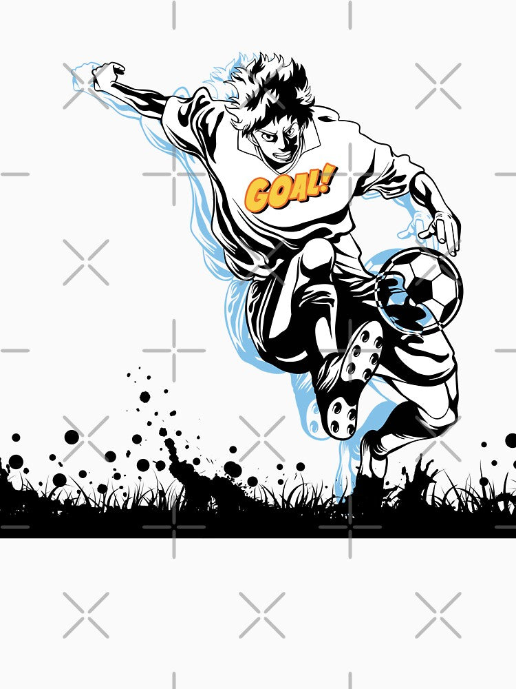 Anime Soccer Star – Dynamic Goal Kick Sports Manga Art by MOTAS FASHION