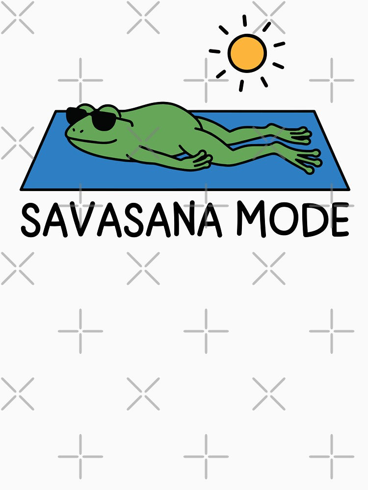 Savasana Mode Funny Yoga and Pilates Frog Relaxation Day - International Yoga Day by gunaone-design