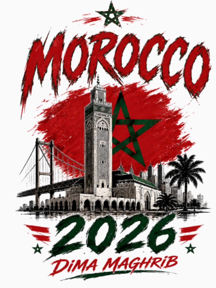 Dima Maghrib 2026 Moroccan Football Pride Retro Streetwear Design by happyshirt27