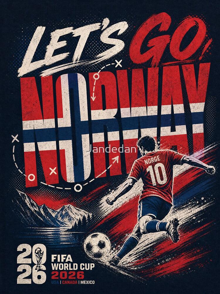 Let’s Go Norway – World Cup 2026 Vintage Distressed Soccer Fan by Jandedan