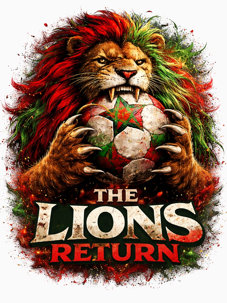 Moroccan Lion Soccer Return Power Design by MoorishThistle