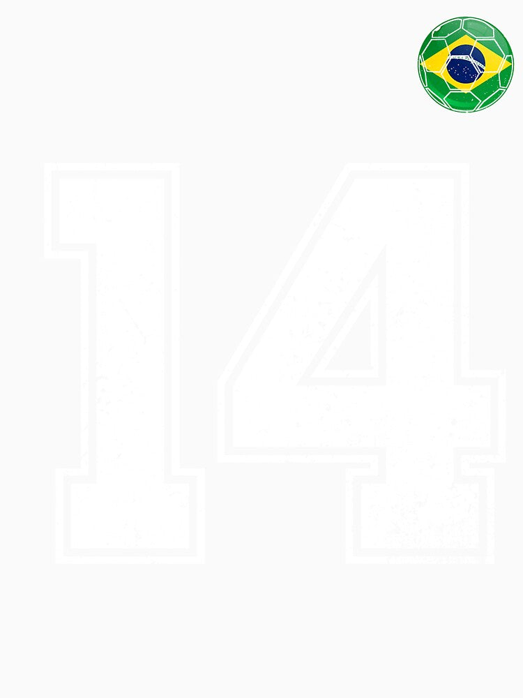 Number 14 Brazil Futbol Football Brazilian soccer Flag Jersey by RoyesButler